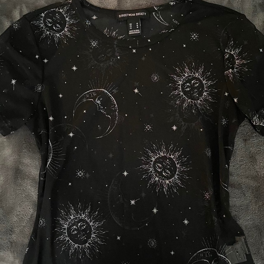 mesh bodysuit w/ sun & moon design
